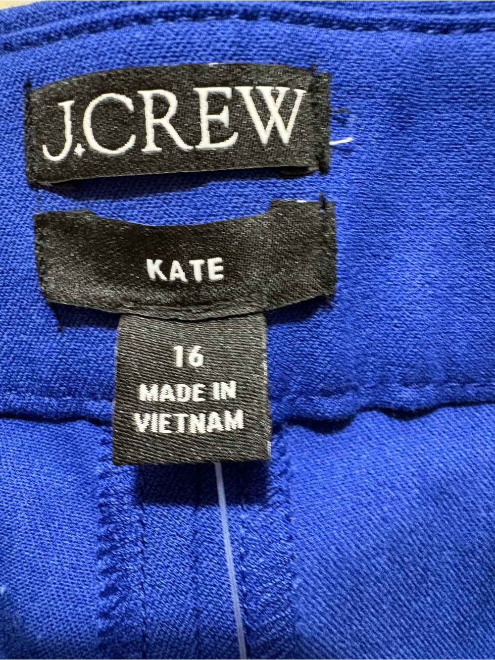 J. Crew Women’s Size 16 BRAND NEW Bright Cobalt Blue Straight-Leg Pants - Picture 2 of 7